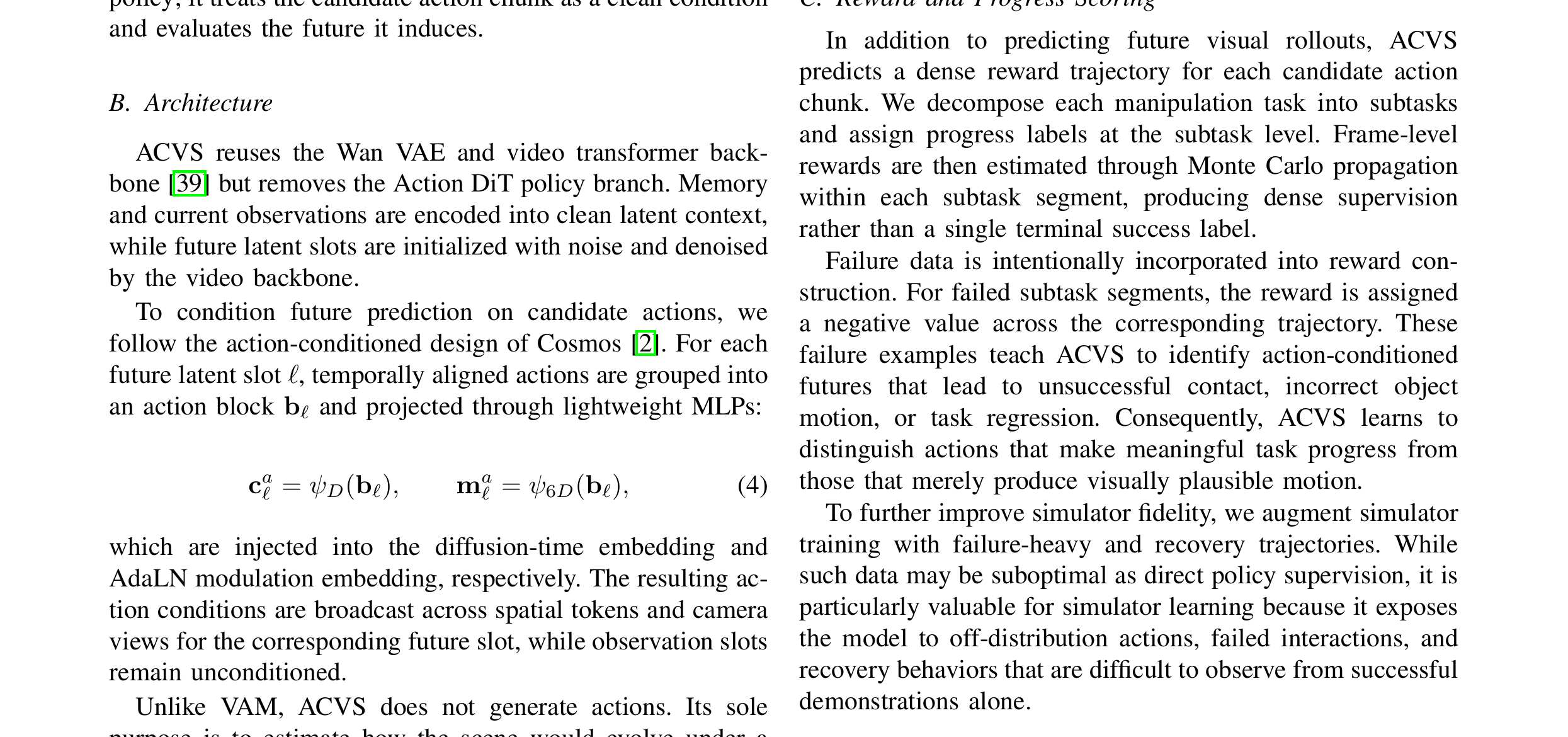 Figure 2: τ₀-WM Architecture - VAM and ACVS